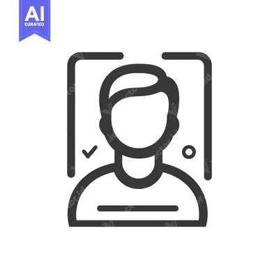 Popular premium asset: A simple black and white graphic of face recognition technology