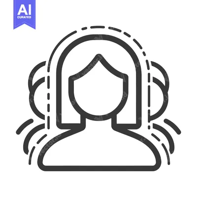 Aset desain premium: An abstract line drawing depicting a person with audio waves