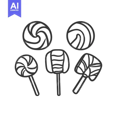 Aset desain premium: Several sweet treats of various shapes are shown in an illustration