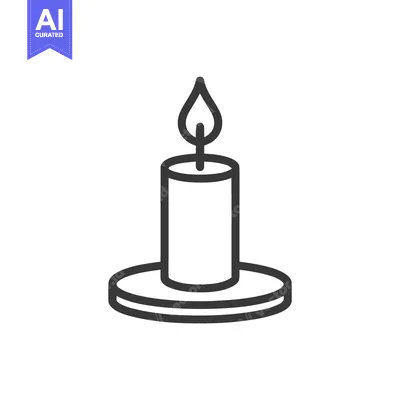 Popular premium asset: Minimalist Candle Icon: Lit Flame on Holder, Black Outline Design