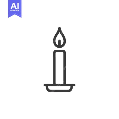 Premium design asset: Minimalist Candle Icon: Simple Line Art with Soft Glow and Elegant Des