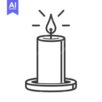 Popular premium asset: A simple black and white image depicting a lit candle