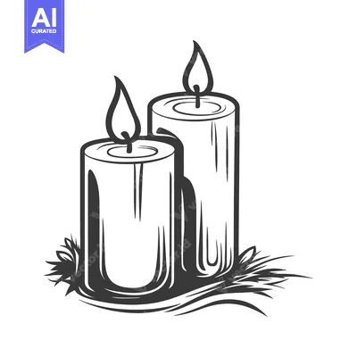 Popular premium asset: Two Lit Candles With Flames Depicted Amongst Decorative Foliage