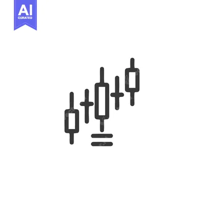 Candlestick Chart Icon: Financial Market Analysis, Stock Trading Symbo