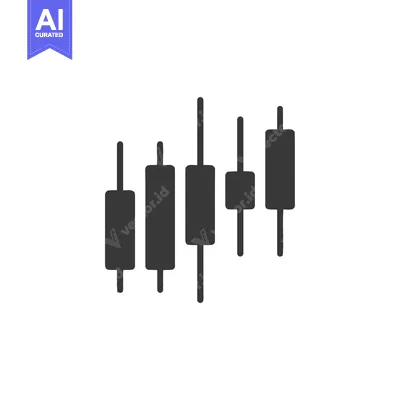 Aset desain premium: Rising Stock: Candlestick Chart Icon in Minimalist Gray Design