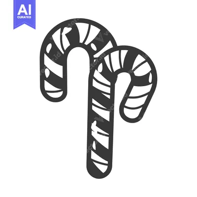 Popular premium asset: Two festive candy canes in a black and white design
