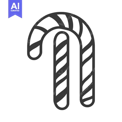Aset premium populer: Two candy canes with diagonal stripes against a white background