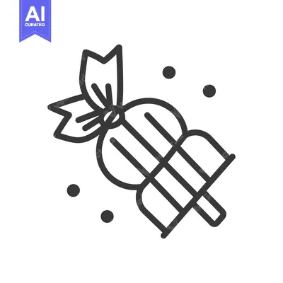 Aset premium populer: An artistic depiction of a wrapped food bundle with a bow