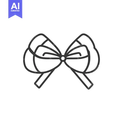 Popular premium asset: A simple black and white line drawing of a bow tie
