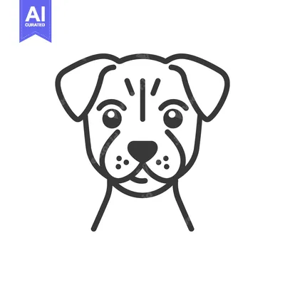 Popular premium asset: A simple line drawing illustrating a friendly canine animal face