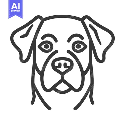 Popular premium asset: A simple and expressive line drawing depicting a dog portrait