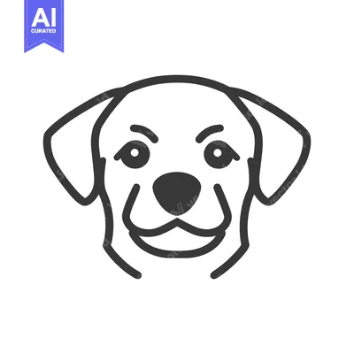 Aset premium populer: A Line Drawing Depicting The Face Of A Domestic Dog