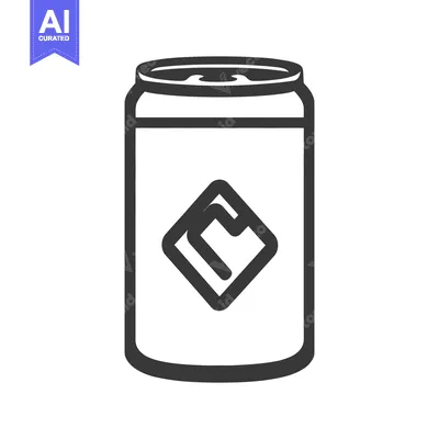 Aset desain premium: An illustration of a cylindrical beverage container with a diamond gra