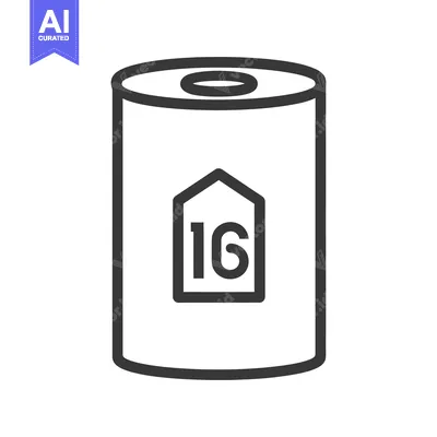 Aset premium populer: A tall cylindrical container features the number sixteen prominently d
