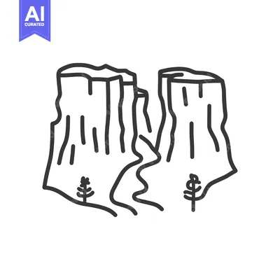 Popular premium asset: A simplistic illustration showing a canyon with trees and path