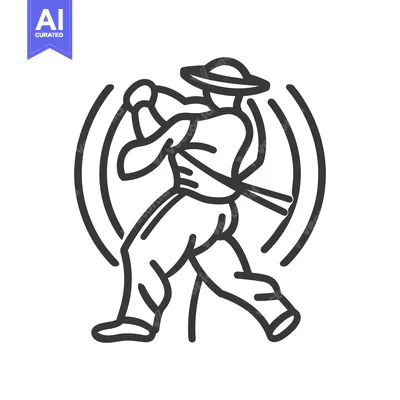Aset premium populer: A simplified line drawing of a person throwing a disc