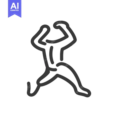 Aset premium populer: A simplified outline of a person in mid running action