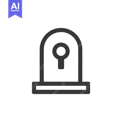 Aset premium populer: Minimalist Keyhole Icon: Simple Security Symbol on White Background