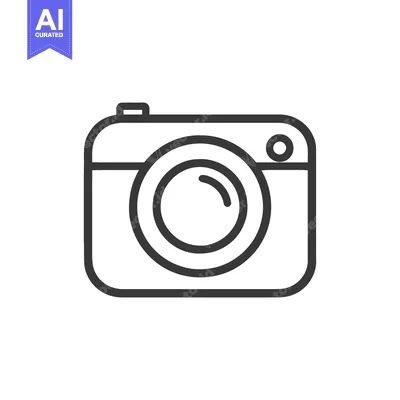 Aset premium populer: Minimalist Camera Icon: Sleek Line Art for Photography Concepts