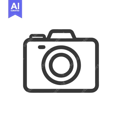 Aset desain premium: Minimalist Camera Icon: Sleek Design for Photography and Visual Commun