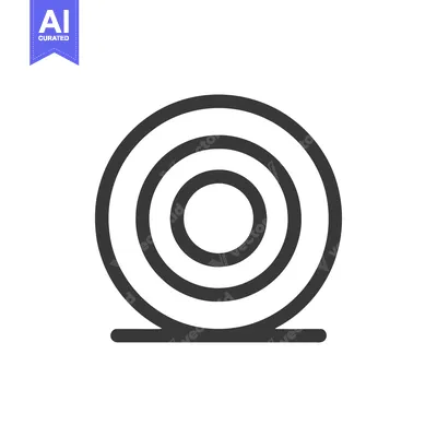 Aset premium populer: Minimalist Snail Icon: Concentric Circles on Base, Black and White