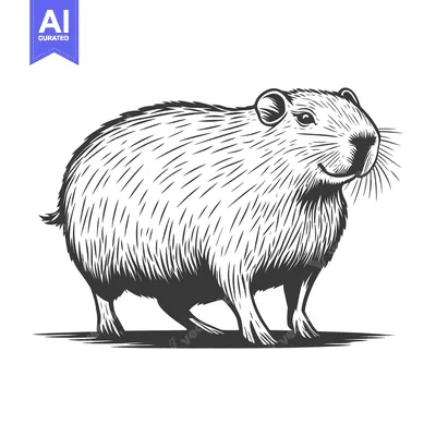 Premium design asset: A detailed and artistic illustration of a rodent mammal standing