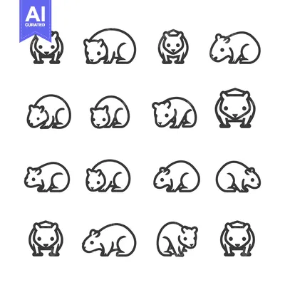 Popular premium asset: Capybara Line Icons Set - Different Poses and Views