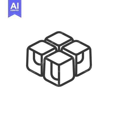 Aset premium populer: A cluster of simple cubical geometric shapes in a design