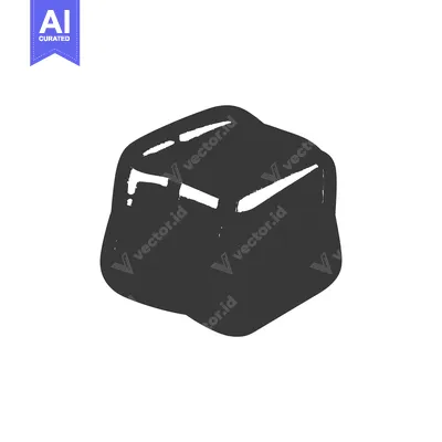 Popular premium asset: A single solid dark cube isolated against a white background