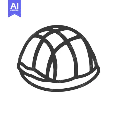 Aset premium populer: A simple illustration representing a protective head covering device