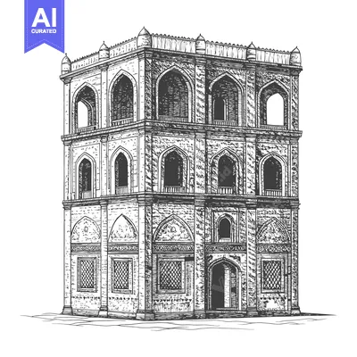 Aset desain premium: Intricate Architectural Design of a Multi Story Building