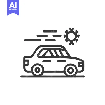Aset premium populer: Car in Winter: Minimalist Icon of Vehicle Driving in Cold Weather