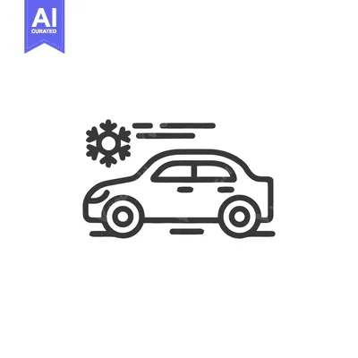 Aset premium populer: Car with Snowflake Icon: Winter Driving, Cold Weather Symbol