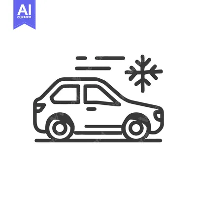 Popular premium asset: Car with Snowflake Icon: Winter Driving, Cold Weather Symbol, Automoti