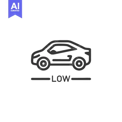 Aset premium populer: Sleek Low Car Outline Icon: Minimalist Automotive Design on White Back