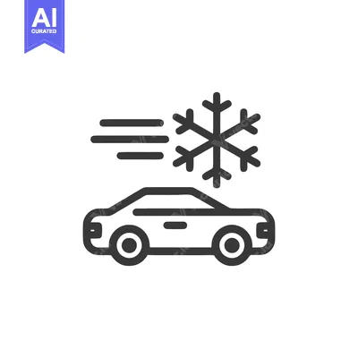 Popular premium asset: Car Air Conditioning System Icon with Snowflake Symbol, Automotive Cli