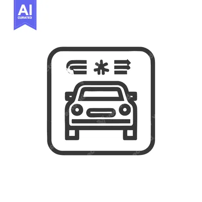 Aset premium populer: Car Air Conditioning System Icon, Auto Climate Control Symbol, Vector
