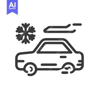 Premium design asset: Car with Snowflake and Windshield Wipers Icon, Winter Driving Symbol