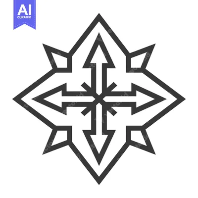Aset premium populer: The symmetrical black and white compass design is facing outwards