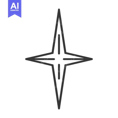 Aset premium populer: A simple black and white symmetrical shape resembling a star