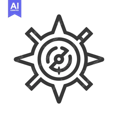 Popular premium asset: A simple black and white icon of a compass for direction