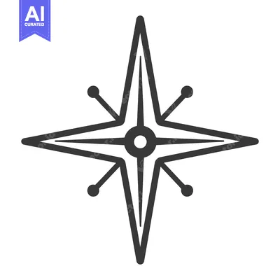 Aset desain premium: A graphic illustration of a star shaped compass design