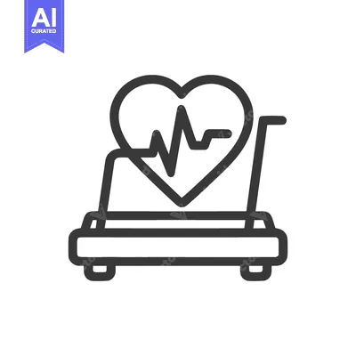 Premium design asset: Heart Rate on Trolley: Medical Symbolism in Minimalist Line Art