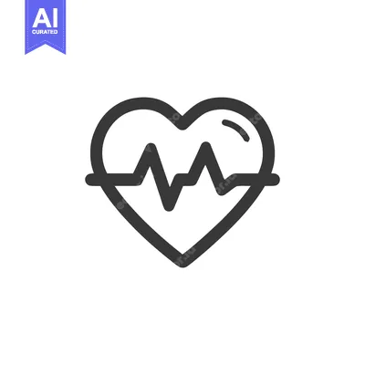 Aset premium populer: Heartbeat Icon: Minimalist Design with Pulse Wave on White Background