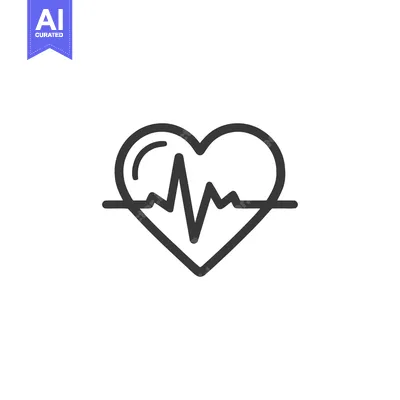 Heartbeat Icon: Minimalist Line Art Symbolizing Health and Vitality on