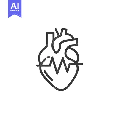 Aset premium populer: Heartbeat Line Icon: Human Heart with Pulse Wave, Medical Symbol
