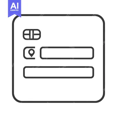 Aset desain premium: Simple outline illustration of a modern credit card design