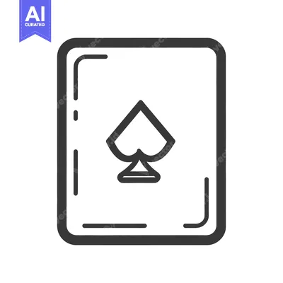 Popular premium asset: A minimalist illustration of a playing card with spade symbol