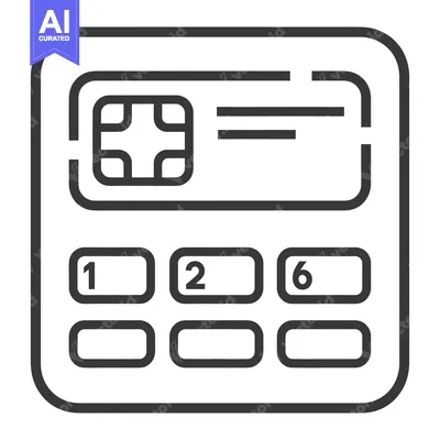 Premium design asset: Simple line drawing of a payment card reader device
