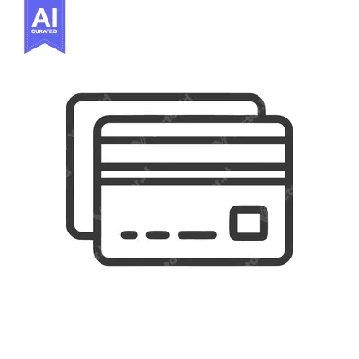 Aset premium populer: Minimalist Credit Card Icon: Financial Transaction Symbol, Outline Sty